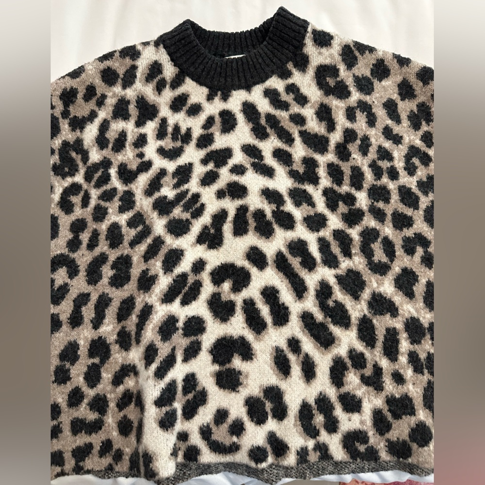 H&M Leopard Print Sweater - Black and Brown